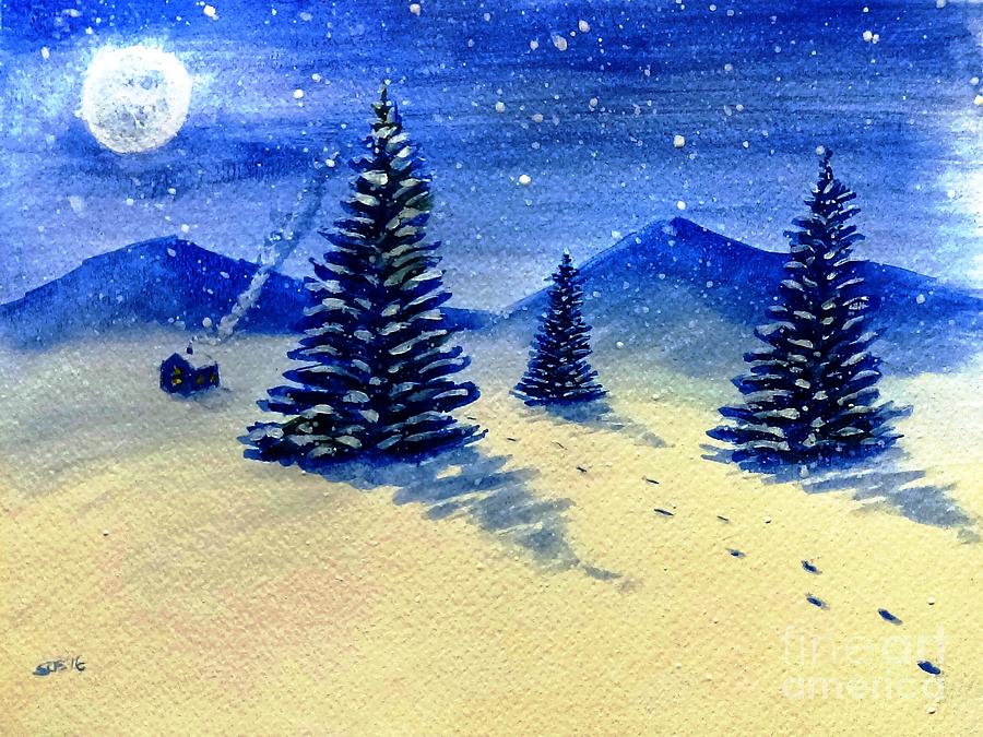 Christmas Snow Painting by Stacy C Bottoms