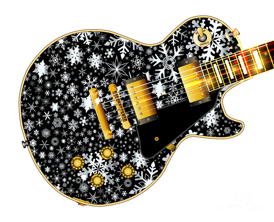 Christmas Snowflake Guitar Digital Art By Bigalbaloo Stock Fine Art America 