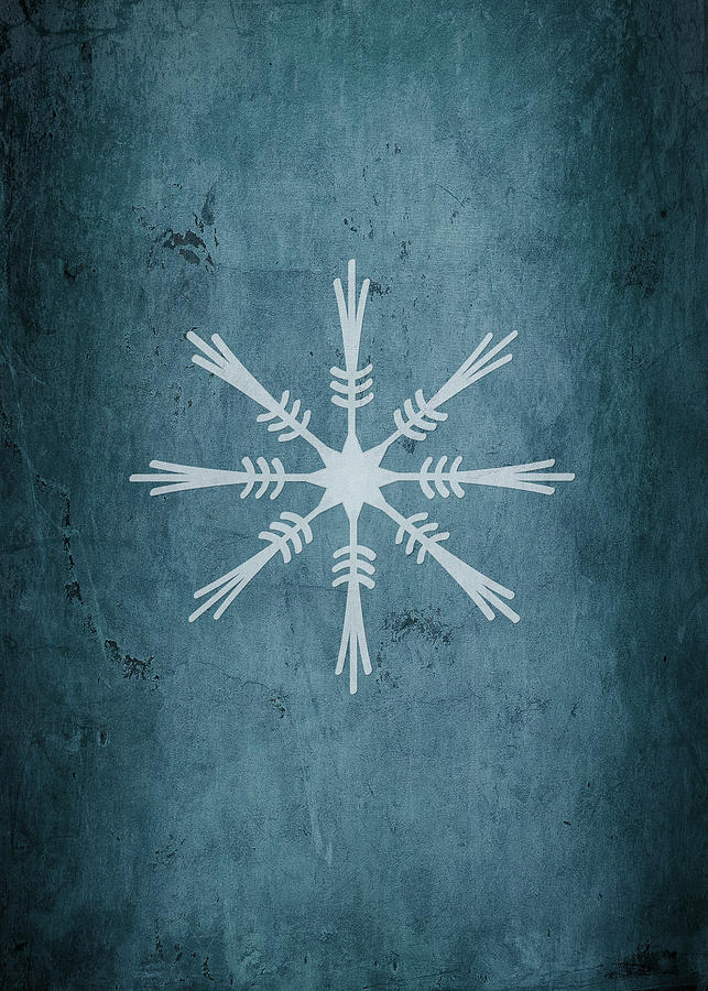 Christmas Snowflake on Blue II - No Text  Digital Art by Maggie Terlecki