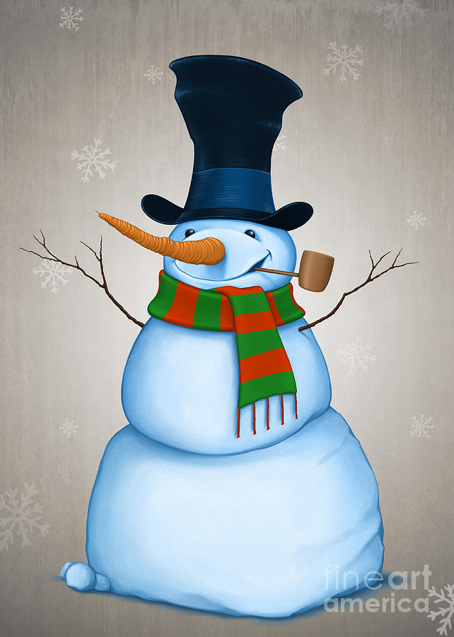 Christmas Painting - Christmas Snowman by Giordano Aita