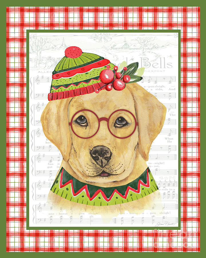 Christmas Song Dog Painting by Jean Plout