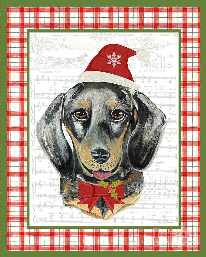 Christmas Song Dogs-C Painting by Jean Plout