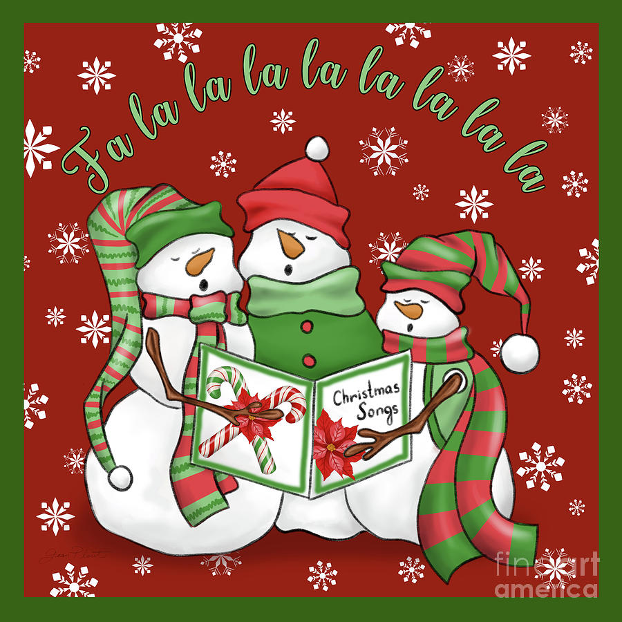 Christmas Songs Snowmen Digital Art by Jean Plout