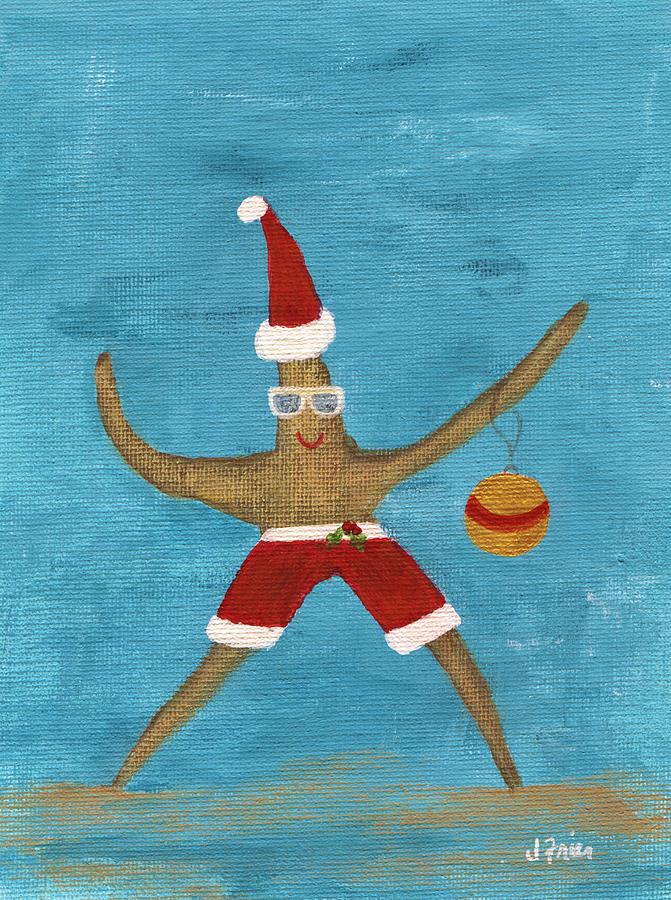Christmas Starfish Painting by Jamie Frier