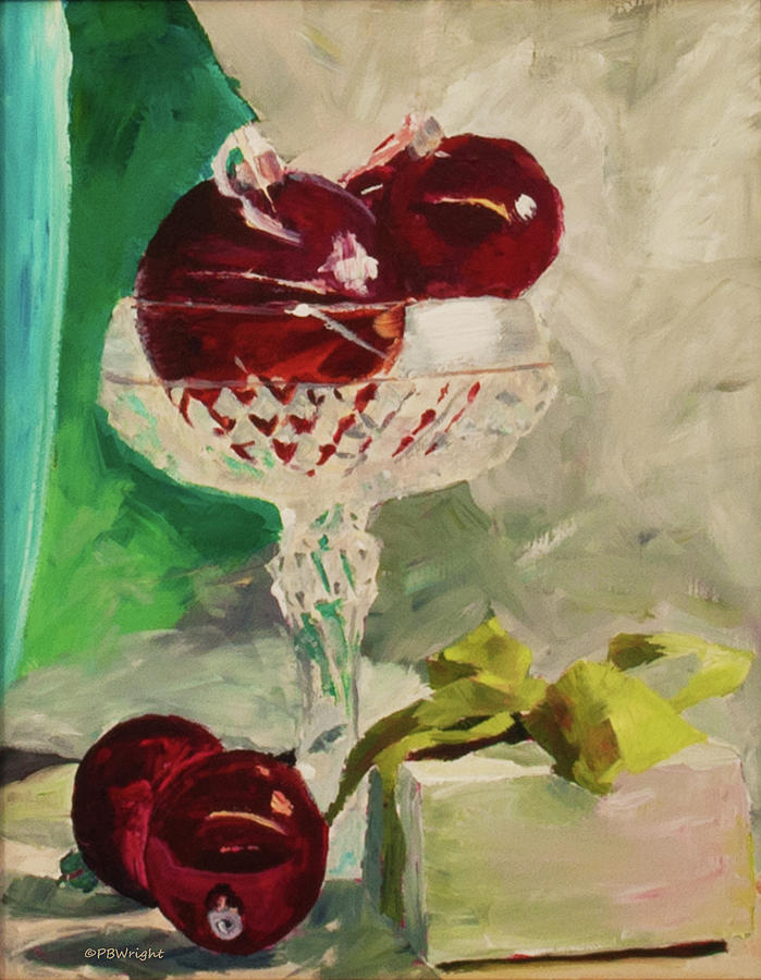 Christmas Still Life Painting by Paulette B Wright