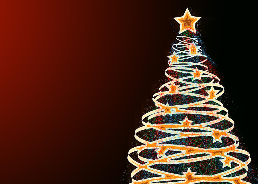 Christmas Swirl Tree Digital Art by Maggie Terlecki