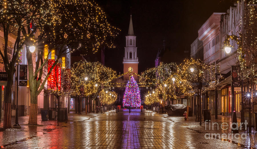 Christmas time on Church Street. Photograph by New England Photography