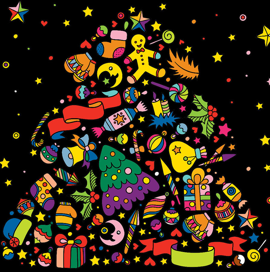 Christmas Toy Tree Digital Art