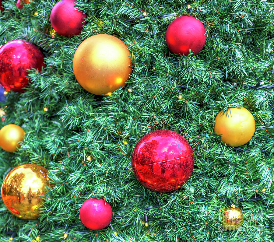 Christmas Photograph - Christmas Tree Balls in Prague Old Town Square by John Rizzuto