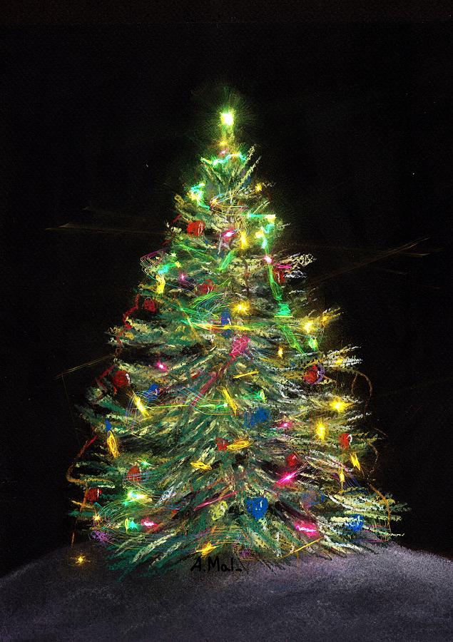 Christmas Tree - Illuminated Pastel by Anastasiya Malakhova