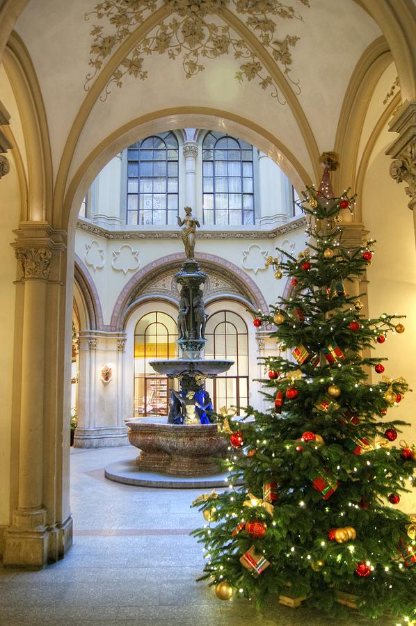 Christmas Tree in Ferstel Passage Vienna Photograph by David Birchall