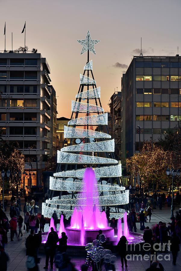 Christmas tree in Syntagma square Photograph by George Atsametakis