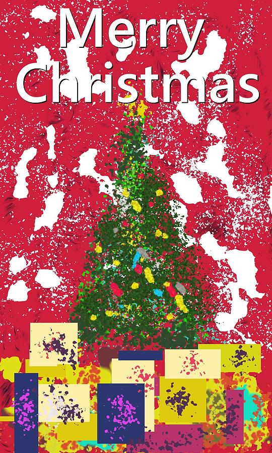 Christmas tree presents Digital Art by David Lane