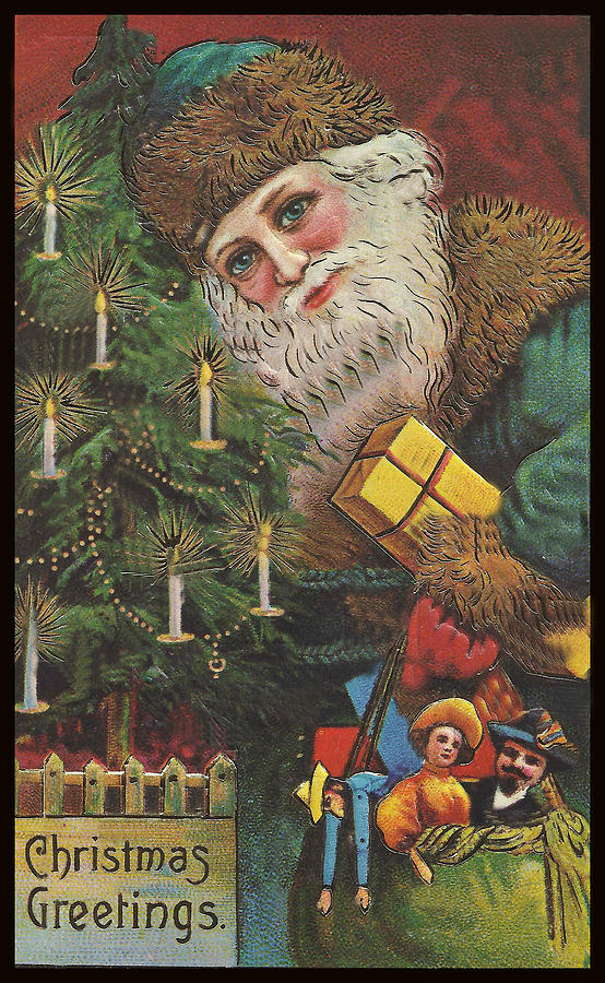 Christmas Tree Santa Painting by Unknown