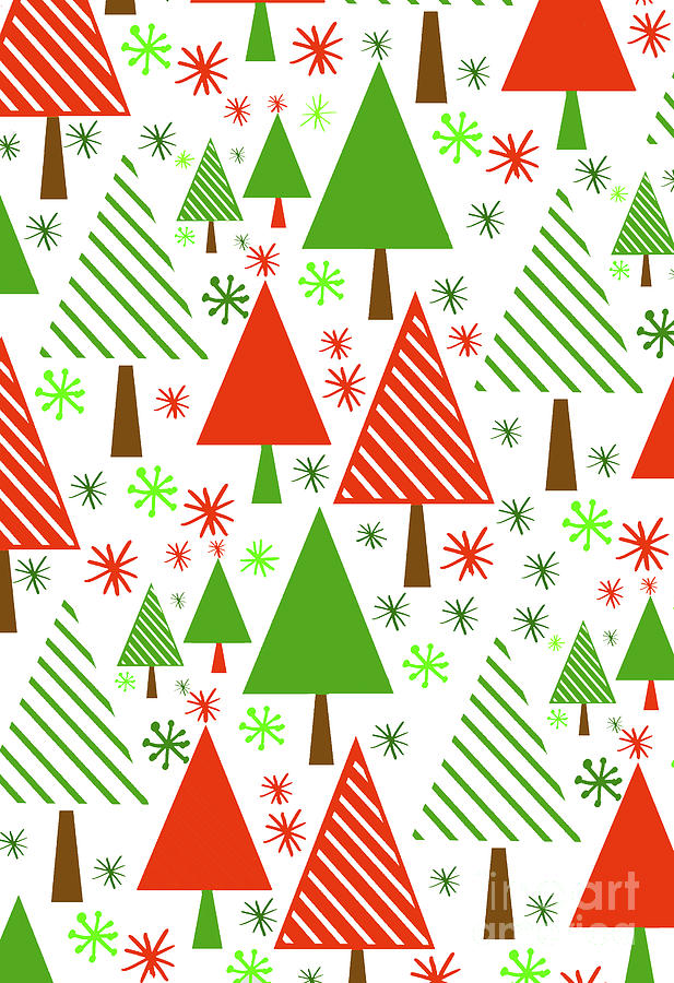 Christmas Trees Digital Art by Louisa Knight