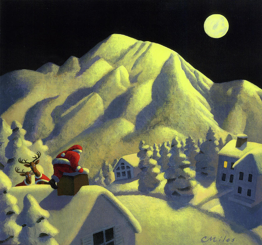 Christmas Painting - Christmas Under Olympus by Chris Miles