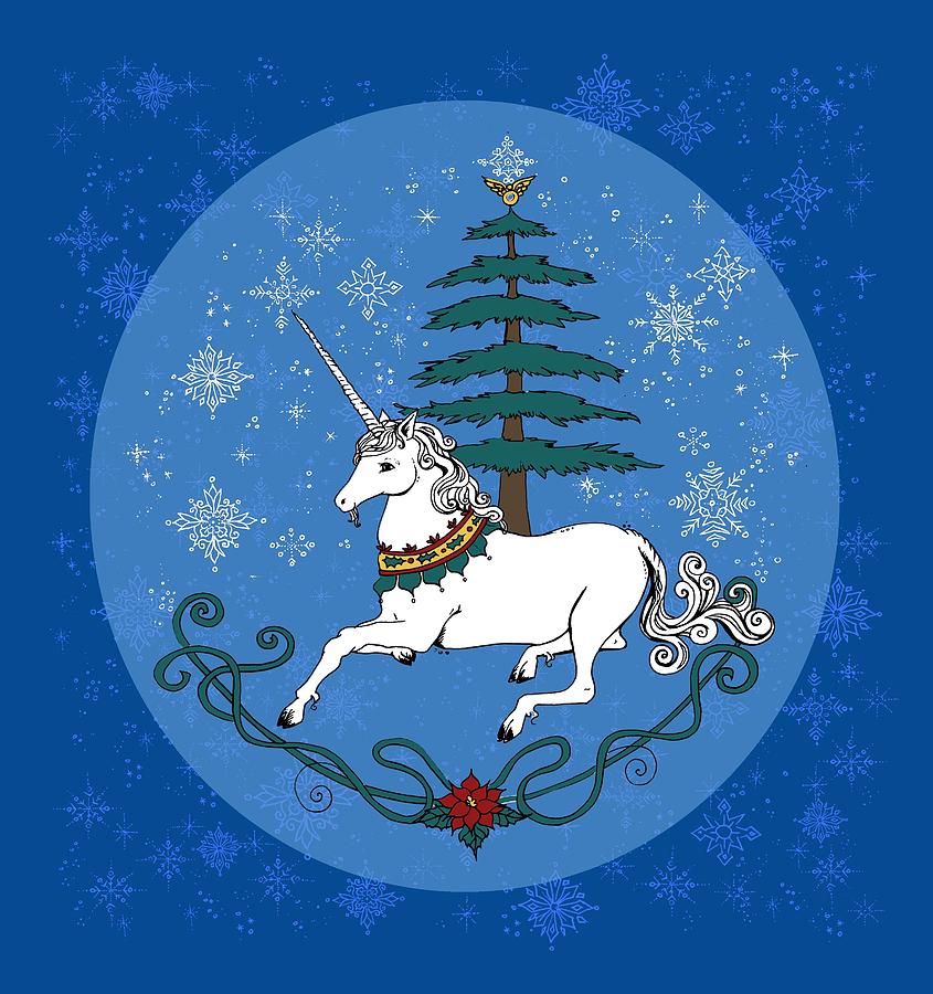 Christmas Unicorn Digital Art by Katherine Nutt Fine Art America