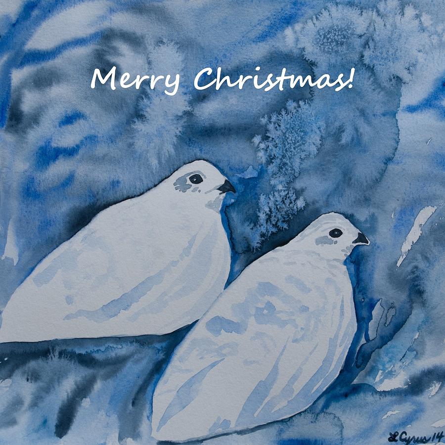 Christmas White-tailed Ptarmigan Painting by Cascade Colors
