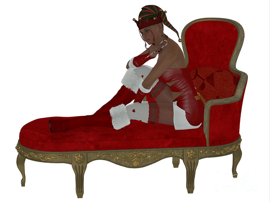Christmas Woman on Couch Painting by Corey Ford