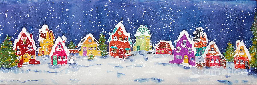 Christmas wonderland Painting by Henny Dagenais