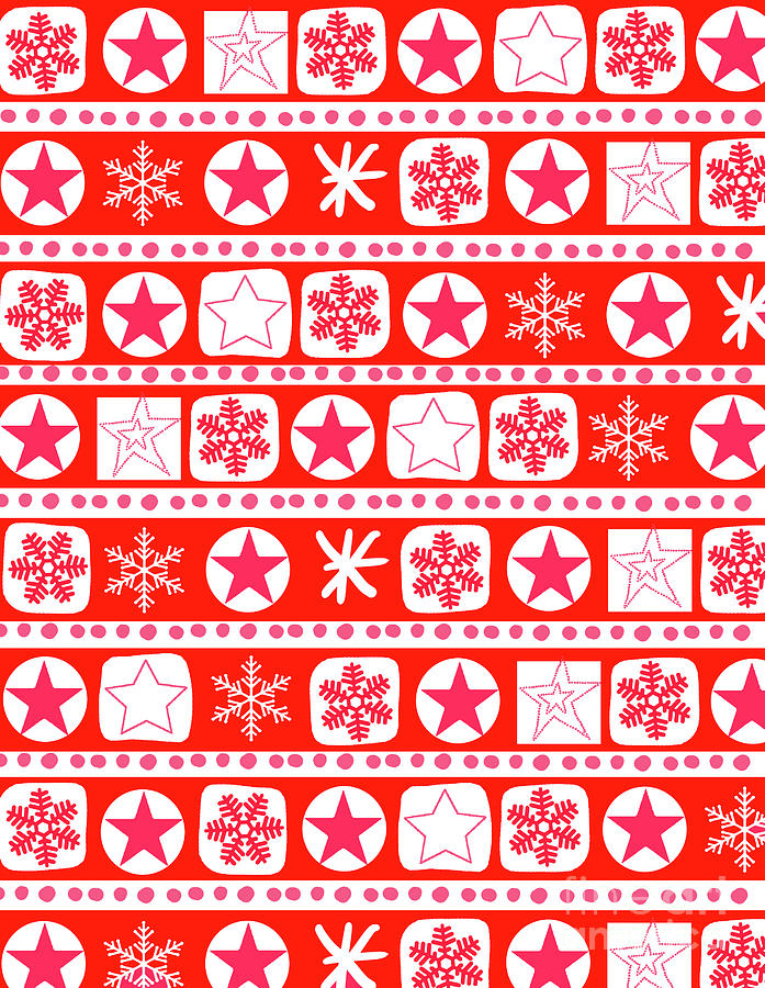 Christmas Digital Art - Christmas Wrap Stripe by Louisa Knight