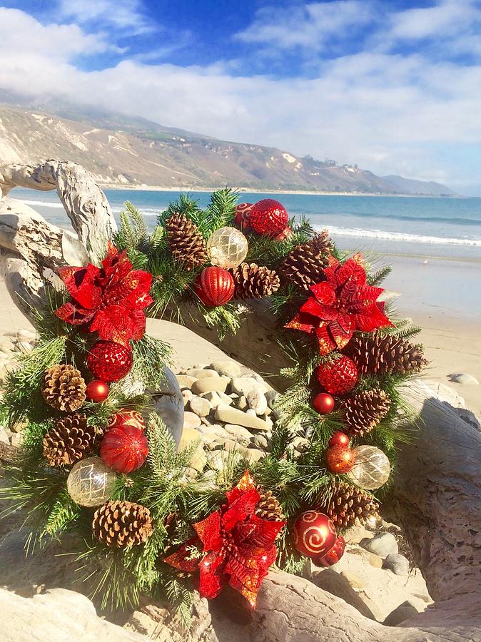 Holiday Wreath at the Beach Photograph by Sharon Sayre - Fine Art America