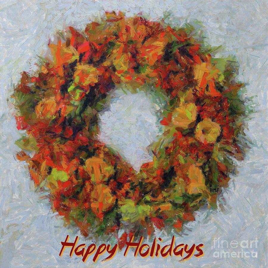 Christmas Wreath Painting by Dragica Micki Fortuna