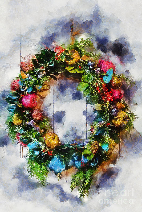 Christmas Wreath Mixed Media by Ian Mitchell