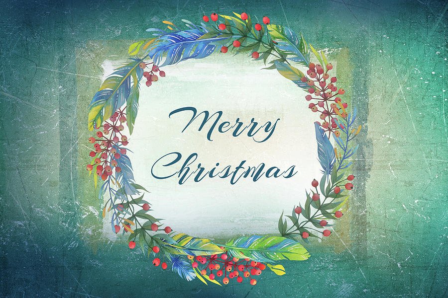 Christmas Wreath - 1 Digital Art by Terry Davis