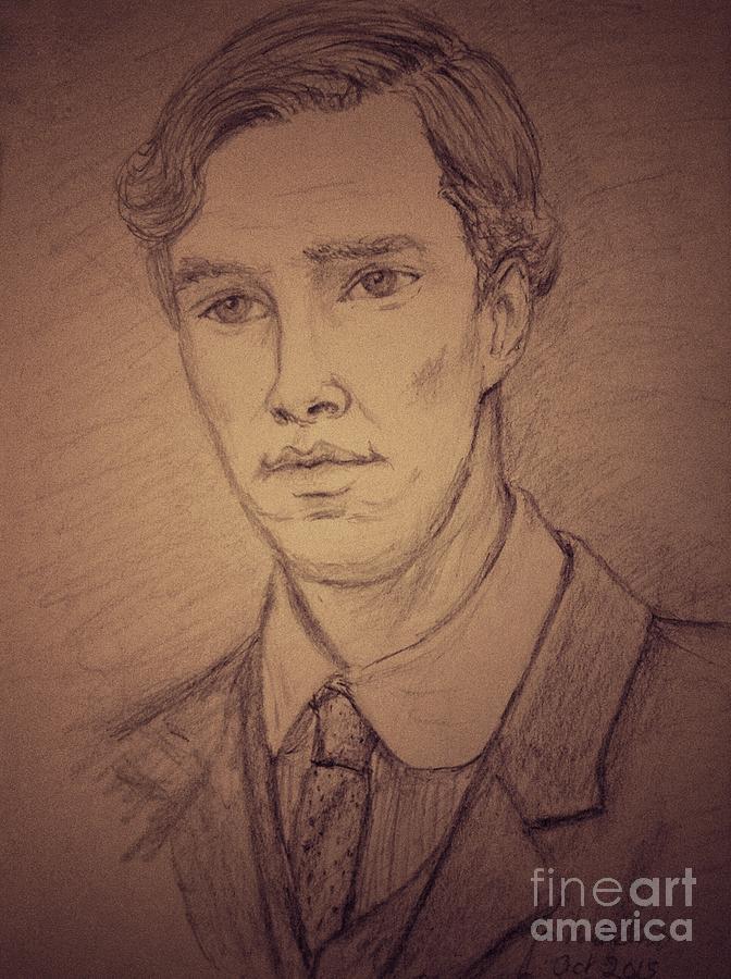 Christopher Tietjens in Sepia Drawing by Joan-Violet Stretch