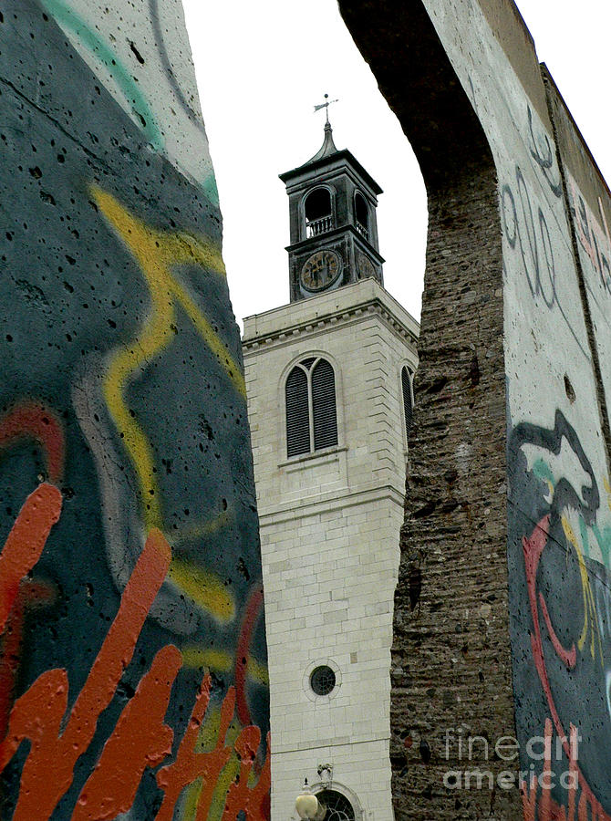Christopher Wren Church with Berlin Wall Segment Photograph by David Bearden