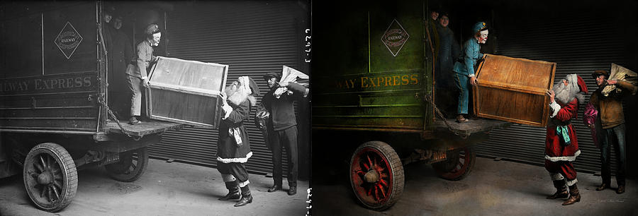Chritstmas - How Santa ruined Christmas 1924 - Side by side Photograph by Mike Savad