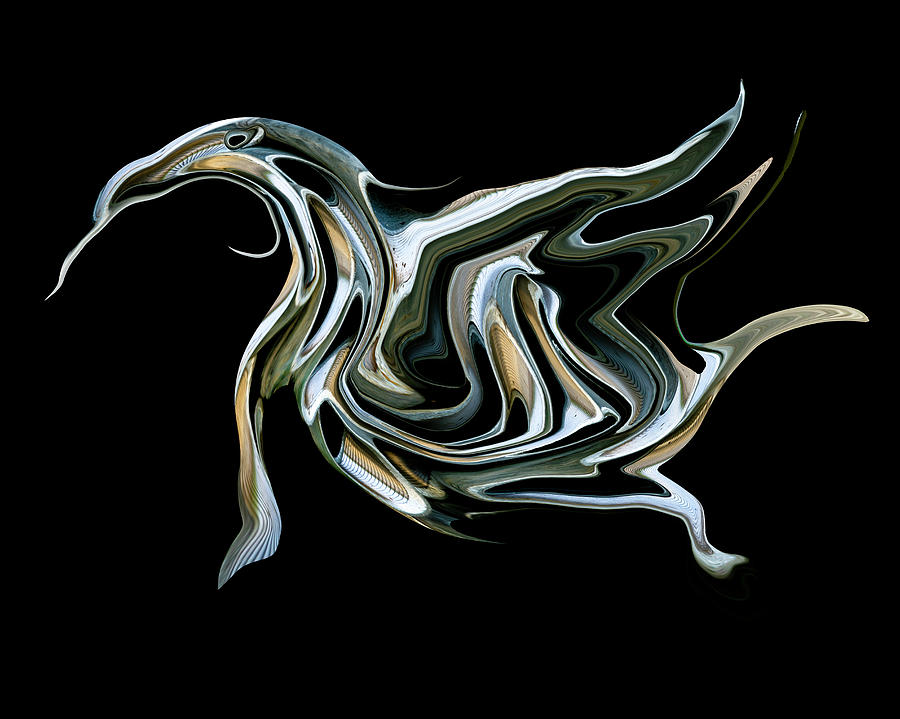 Chrome Dragon Digital Art by Robert Woodward