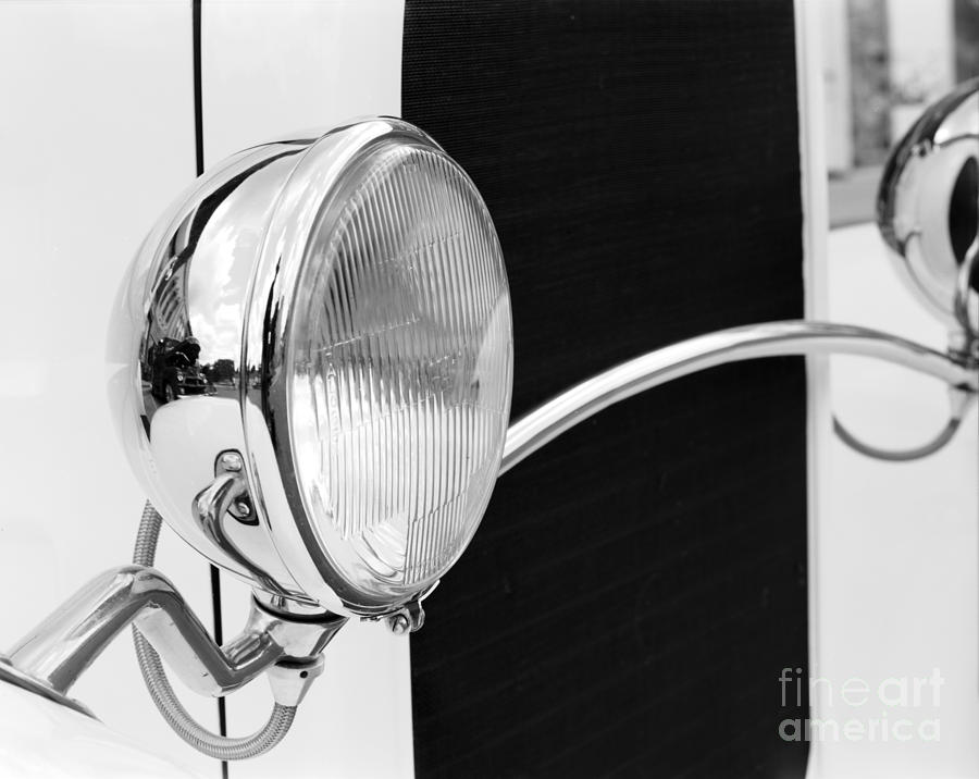 Chrome Headlight Photograph by Ken DePue