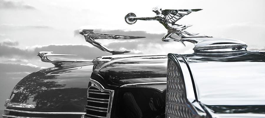 Chrome Hood Ornaments Vintage Cars Photograph by Larry Butterworth