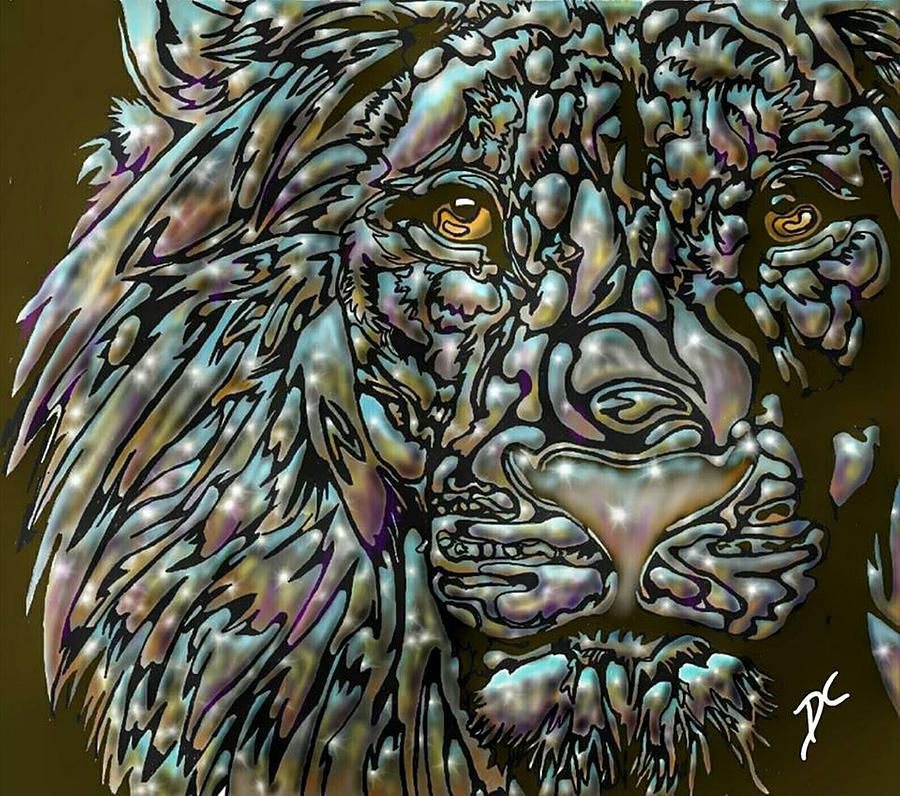 Chrome Lion Digital Art by Darren Cannell