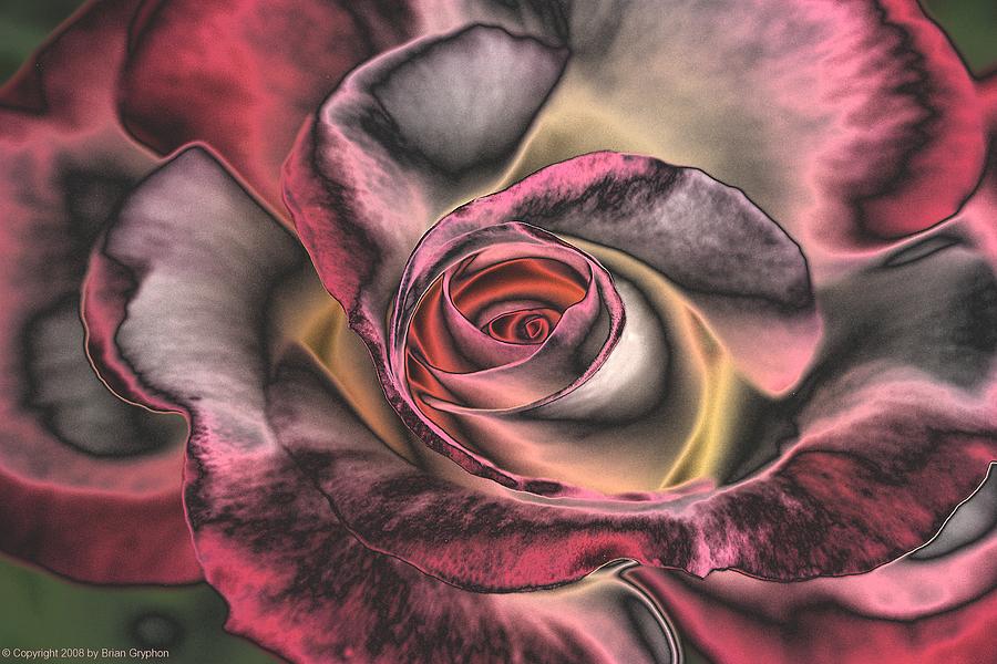 Chrome Rose 368 Digital Art by Brian Gryphon
