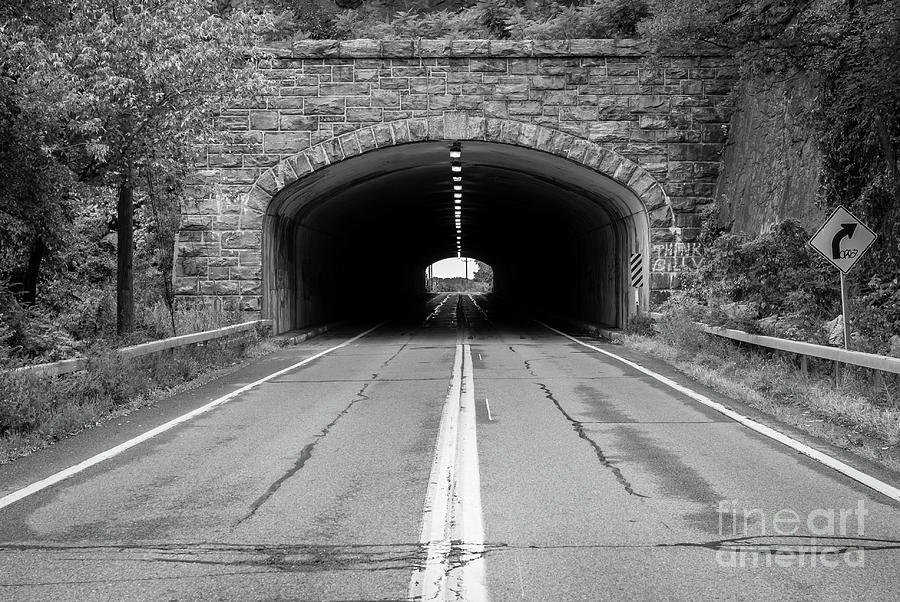 Chrome Tunnel Bw Photograph