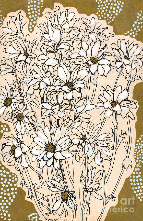 Chrysanthemum, ink sketch Drawing by Julia Khoroshikh