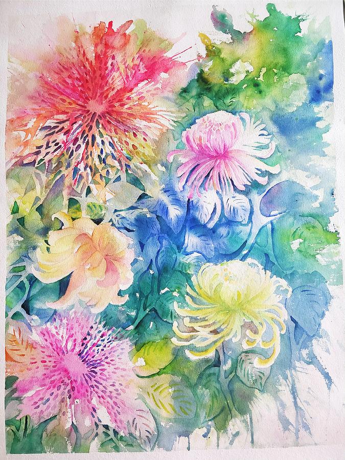 Chrysanthemum Painting by Sushmita Pradhan