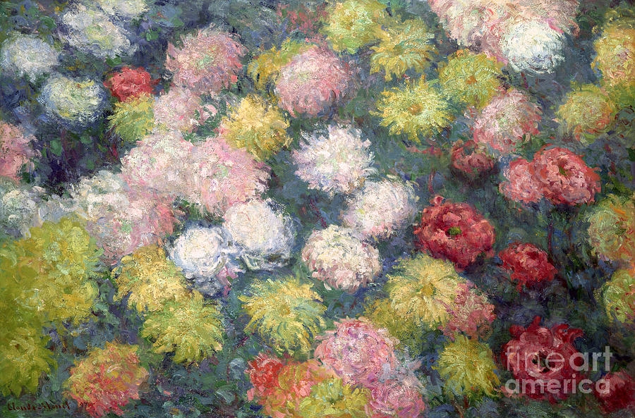 Claude Monet Painting - Chrysanthemums by Claude Monet