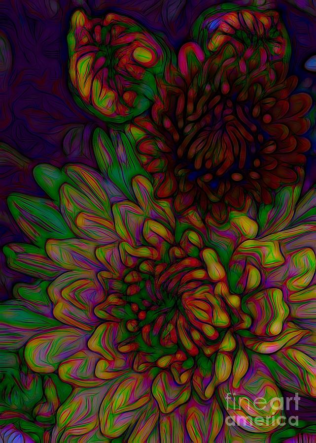 Chrysanthemums Cool Beans Effect Photograph by Rose Santuci-Sofranko