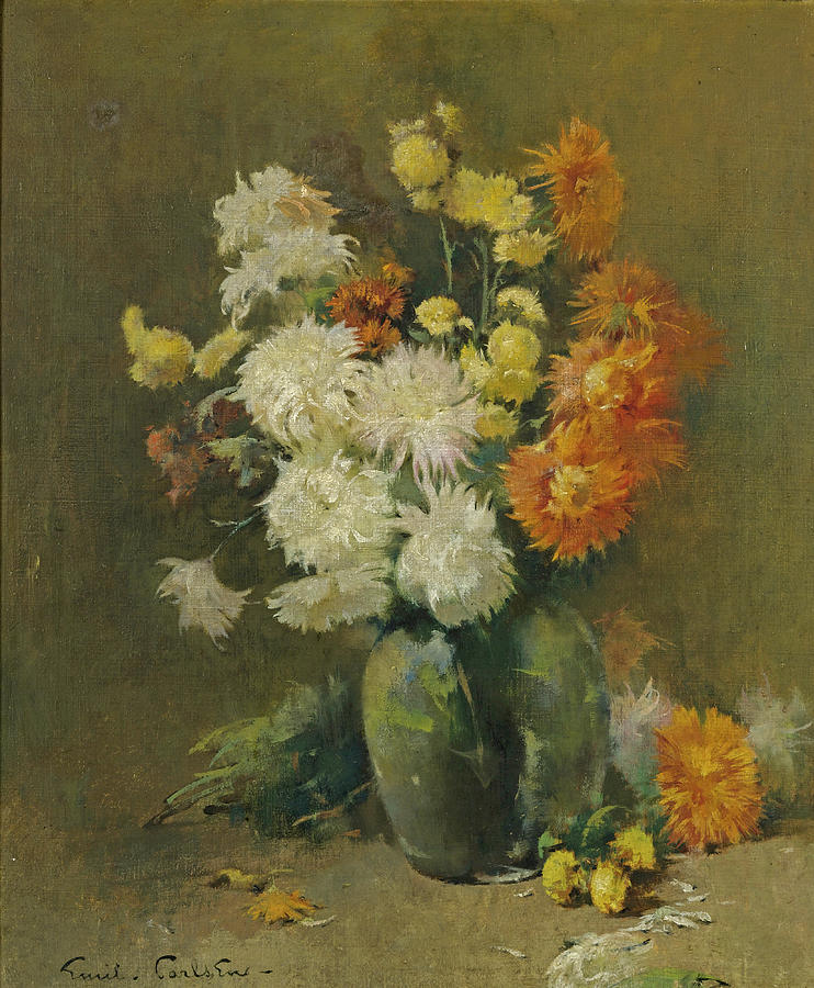 Chrysanthemums Painting by Emil Carlsen