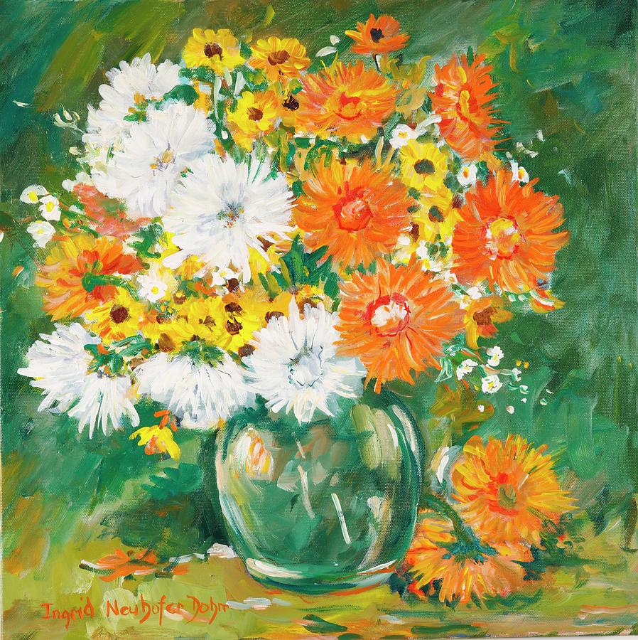 Chrysanthemums Painting by Ingrid Dohm