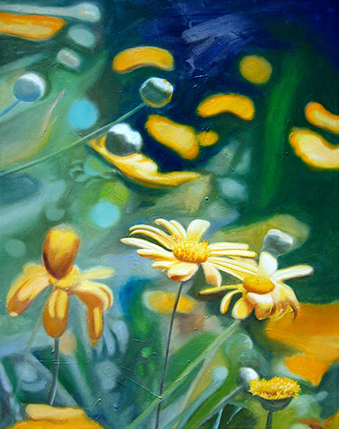 Flowers Still Life Painting - Chrysanthumums by Leonard Aitken