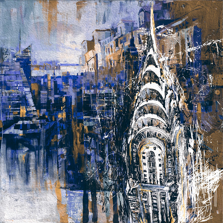 Chicago Painting - Chrysler Building 205 4  by Mawra Tahreem