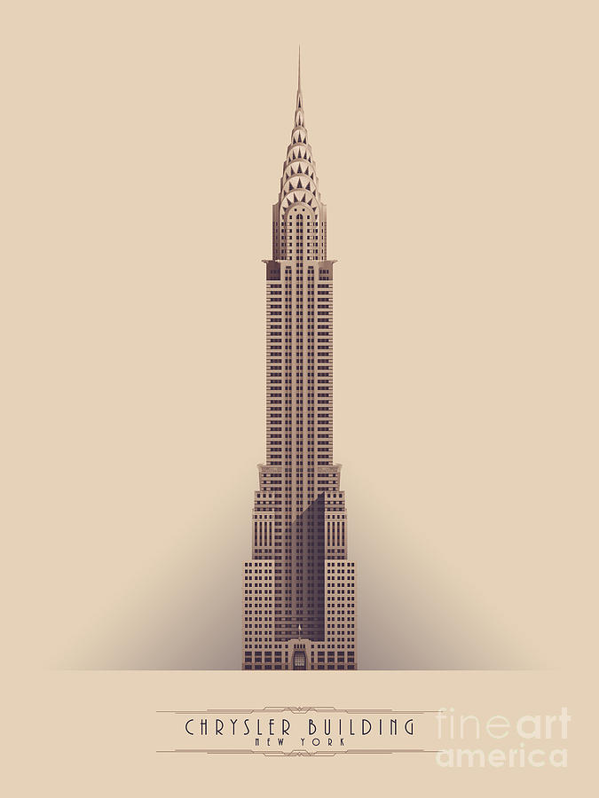 Architecture Digital Art - Chrysler Building - Vintage Light by Organic Synthesis