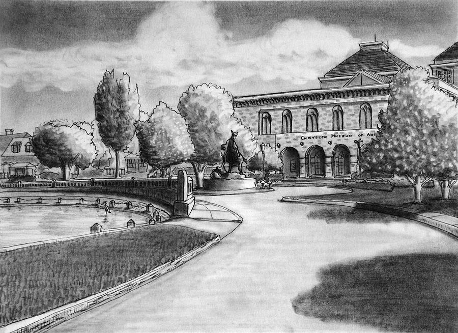 Chrysler Museum Norfolk Drawing by Vic Delnore