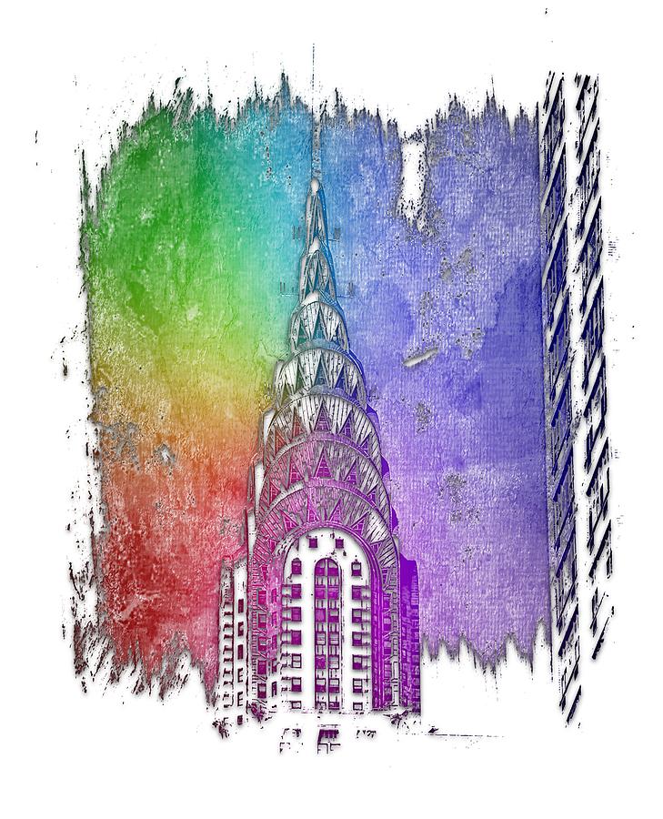 Chrysler Spire Cool Rainbow 3 Dimensional Photograph by DiDesigns Graphics