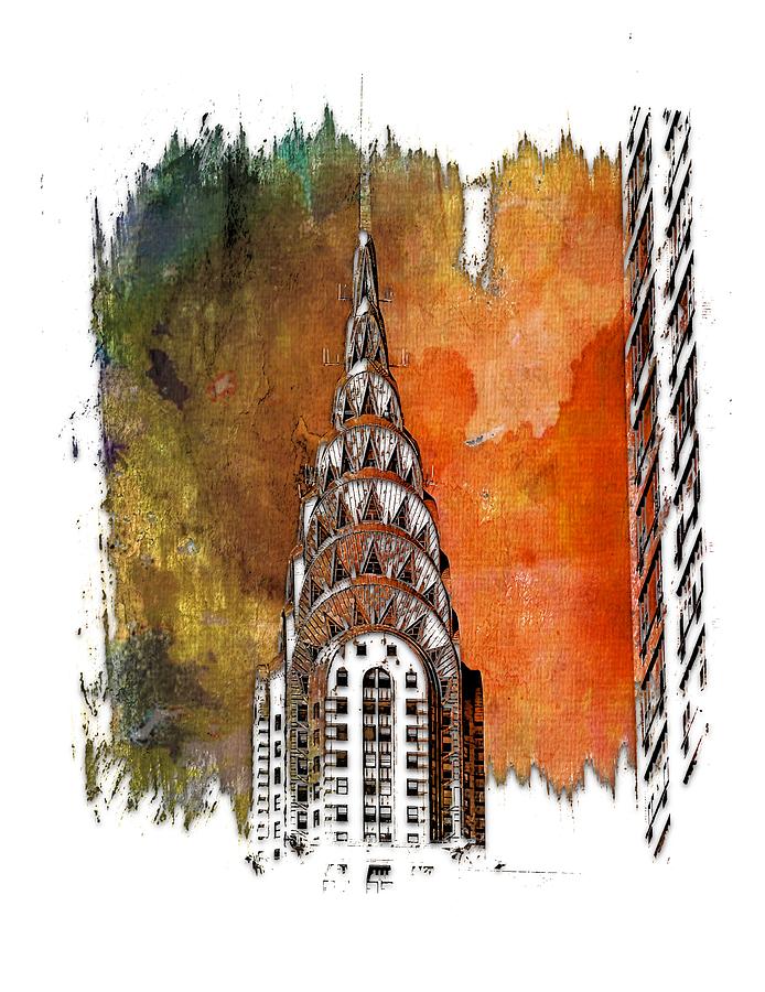 Chrysler Building Photograph - Chrysler Spire Earthy Rainbow 3 Dimensional by DiDesigns Graphics